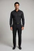 Camisa Social Masculina Slim Fit em Poliamida Premium - Preto Quadriculado - loja online