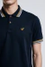Camisa Polo Masculina Preta Manga Curta Detalhes Dourados - comprar online
