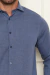 Camisa Social Masculina Slim Fit Performance Viscose – Azul Escuro - comprar online