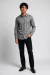 Camisa Manga Longa Slim Maquinetada Bambu Stretch Cinza Escuro na internet