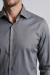 Camisa Manga Longa Social Slim Polialgodão Cinza Escuro - comprar online