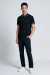Camisa Polo Masculina Preta Manga Curta Detalhes Brancos - Dilomon Camisaria