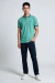 Polo Manga Curta Friso Duplo Verde Menta on internet