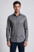 Camisa Manga Longa Social Slim Polialgodão Cinza Escuro
