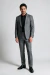 Terno Slim Fit 2 Botões Xadrez Windowpane Stretch Cinza Claro - Dilomon Camisaria