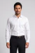 Camisa Social Masculina Slim Fit Microtexturizada Com Elastano – Branca