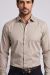 Camisa Social Masculina Slim Fit Performance Tech Poliamida Quadriculada – Bege