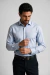 Camisa Social Masculina Slim Fit Maquinetada Algodão e Poliéster – Azul na internet