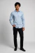 Camisa Manga Longa Slim Maquinetada Bambu Stretch Azul Bebê na internet
