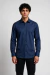 Camisa Manga Longa Slim Maquinetada Bambu Stretch Marinho