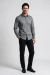 Camisa Social Slim Bambu Stretch Cinza Escuro - frente