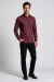 Camisa Social Slim Bambu Stretch Vinho - frente