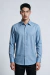 Camisa Social Slim Bambu Stretch Azul Claro - frente