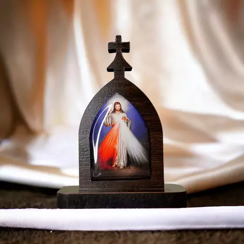 Mini capela em MDF de Jesus Misericordioso