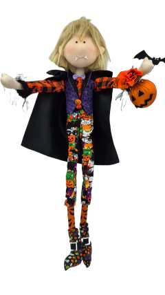 Vampiro Halloween 70 cm con capa y calabaza - comprar en línea
