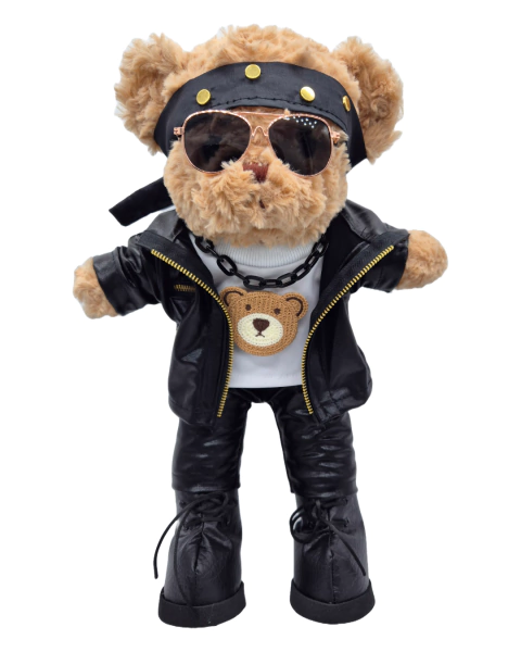 RockerOso - Oso rockero con atuendo de cuero y lentes 35 cm - comprar en línea