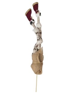 Piernas de Duende Farmhouse beige y botas rojas 50 cm - comprar en línea