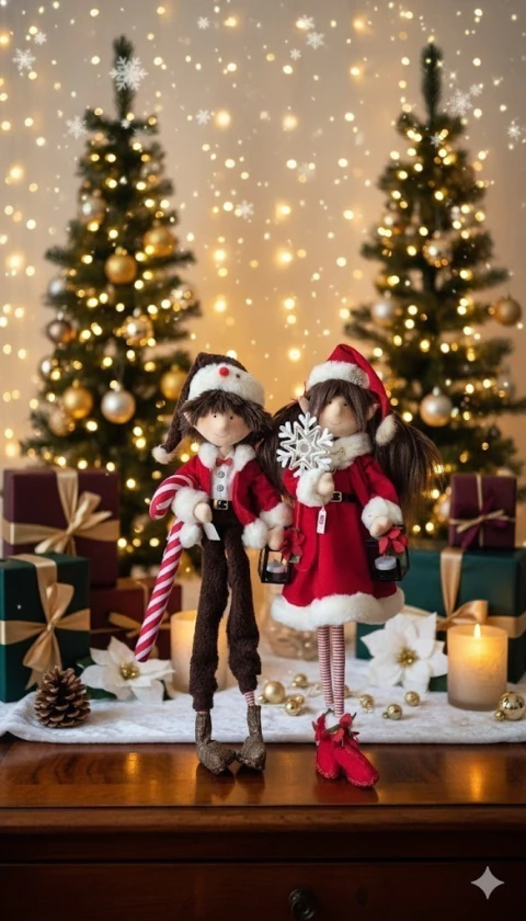 Pareja de duendes Sweet Winter - comprar en línea