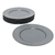 Set De 4 Platos Playos Moderno Rayas De Porcelana Gris - tienda online