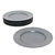 Imagen de Set De 6 Platos De Postre Moderno Rayas De Porcelana Gris