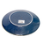 Set De 6 Platos Playos De Porcelana Azul Borde Dorado - Jacu hogar