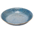 Set De 6 Platos Hondos De Porcelana Azul Borde Dorado