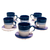 Set De 6 Tazas Y Platos De Porcelana Estilo Noche Moderna en internet