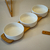 Set De 3 Bowl Cuencos De Porcelana Con Soporte De Madera - comprar online