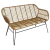 Sillon 2 Cuerpos Rattan Natural Panama - tienda online