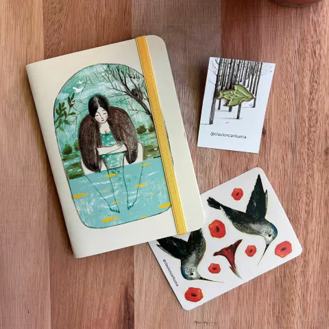 KIT Libreta Mini Relajarse + pin + Sticker