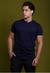 CAMISETA GOLA HENLEY ESSENCIAL MARINHO