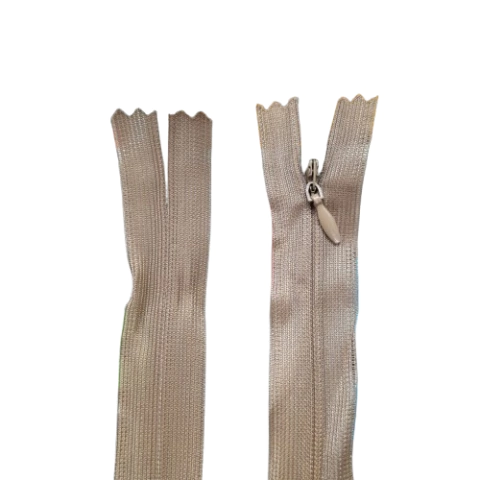 Zíper Nylon Invisível No. 3 NY Modelo ZF COR 008 Bege Camurça