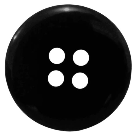Botão 4 Furos 25mm Preto 1 un