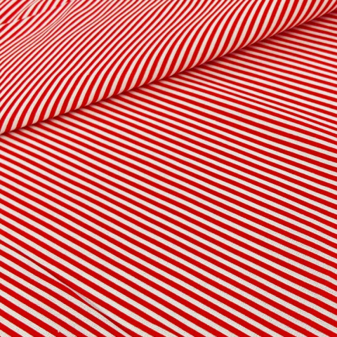 Tricoline Listrado 3mm Vermelho e Branco
