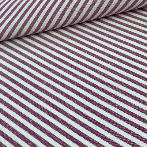 Tricoline Listrado Fio Tinto Rosa Fúcsia