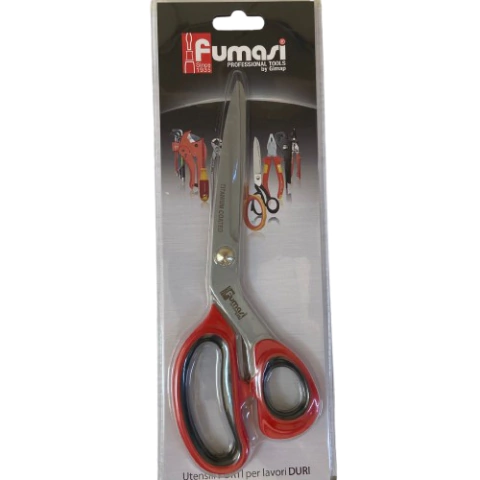 Tesoura Multiuso Vermelha e Preta Lâmina Titanium com Fio Serrilhado 9"pol. FUMASI