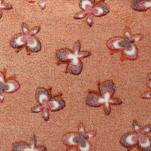 Tecido Fleece 3d Borboletas fundo Laranja