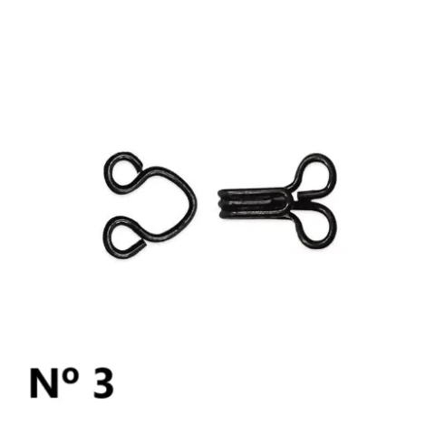 Colchete Gancho Niquelado LDD-304 Nº 03 Preto