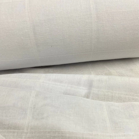 Tecido Fralda Quadriculada (9x9) Branca