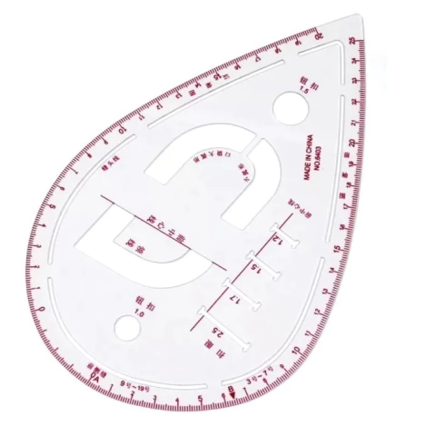Régua Modelagem Curva Confecção Tam:20.5X13