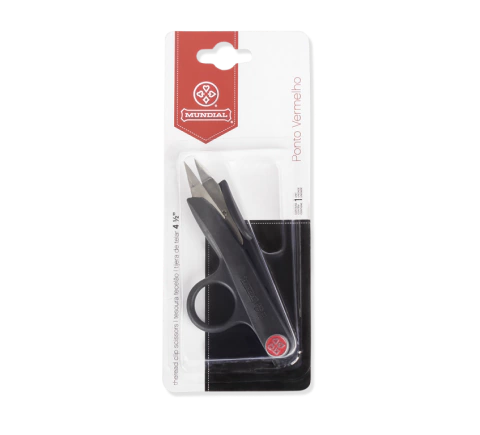 Tesoura Corta Fio Tecelão Preta 4,5" Pol. MUNDIAL