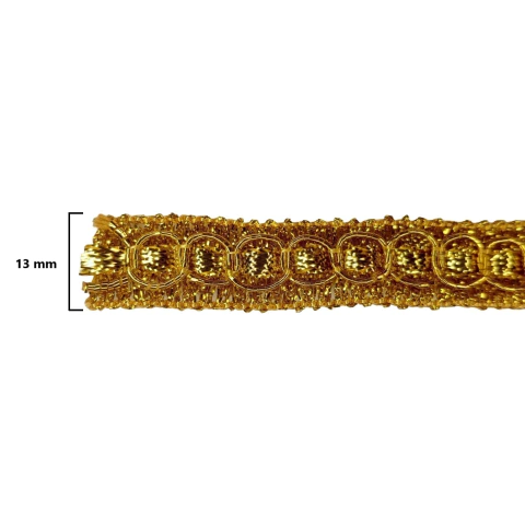 Fita Galão Passamanaria 114 13mm Ouro
