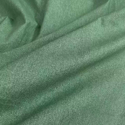 Tricoline Textura Efeito Jeans Verde Folha