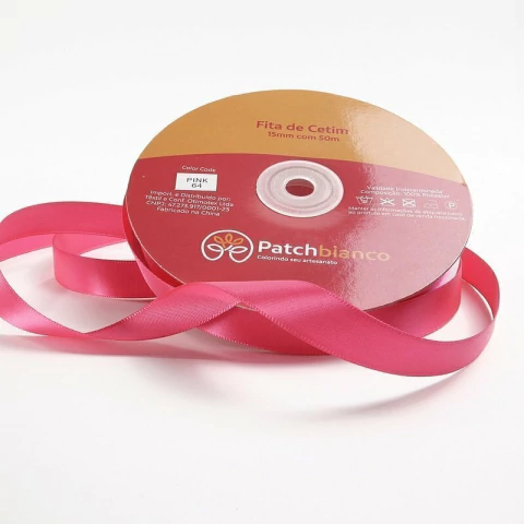 FITA DE CETIM 15MM PINK 64