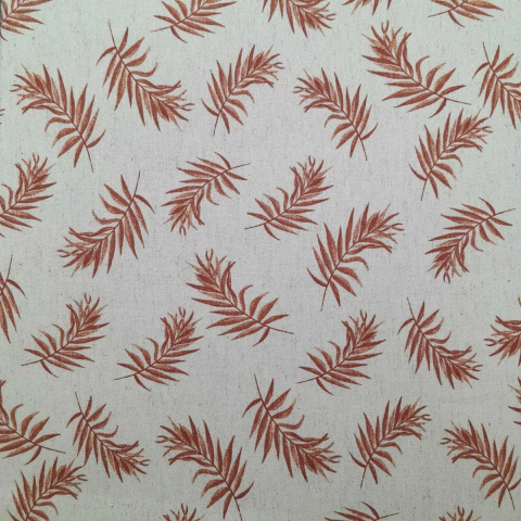 Tecido Cotton Linho Ramos Terracota (80% Algodão 20% Linho)