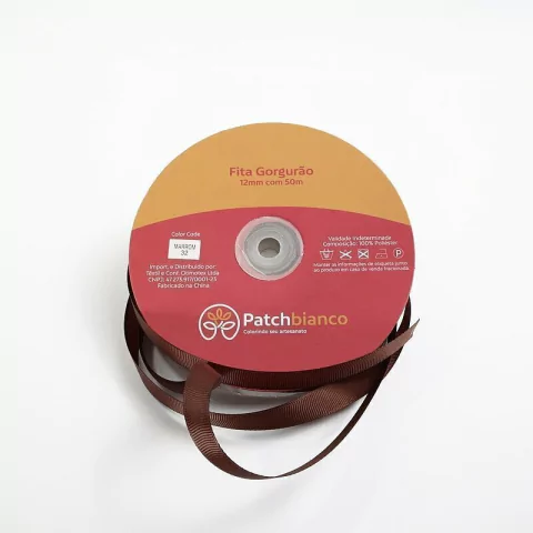 FITA DE GORGURÃO 12MM MARROM 32