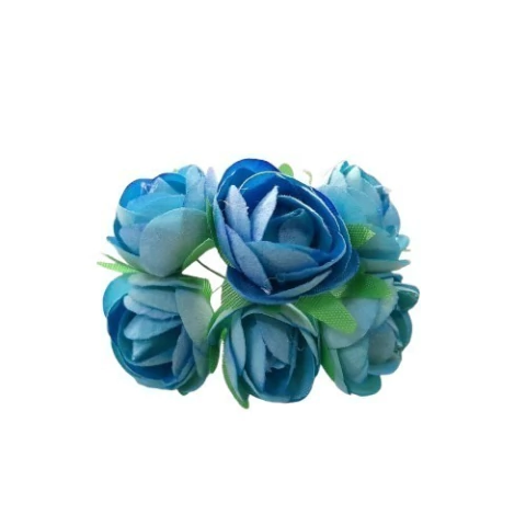 Flor Buquê Botão de Rosa Azul