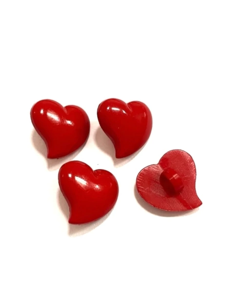 Botão Infantil Coração Vermelho