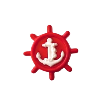 Botão Infantil Ancora Vermelha
