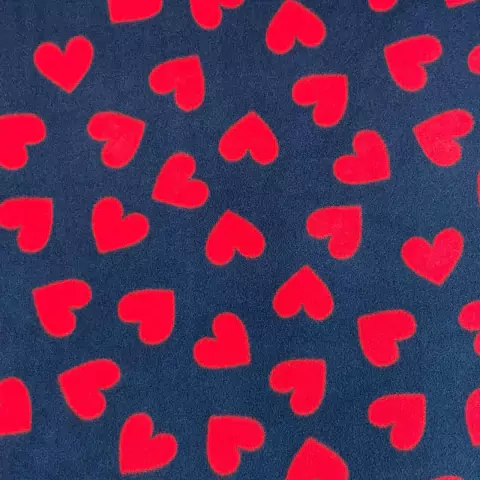 Microsoft Thermo Estampado Corações fundo Azul Marinho Pettenati